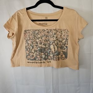 3 Days of Peace & Music Woodstock '69 Short Sleeve Crop Top-Medium